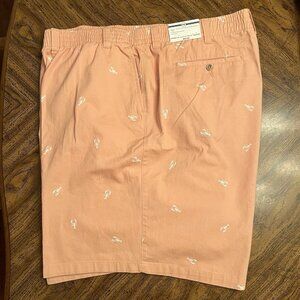 Mens Loose Fit Elastic Waist Shorts Coral Bermuda Lobster Print 5XL